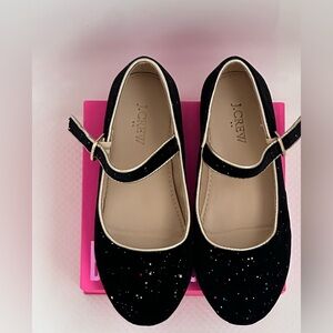 J. Crew Black Velvet Kids Mary Jane Shoes